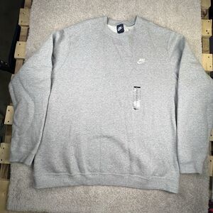 2000s Nike Sweatshirt Adult 3XL Grey Embroidered Crewneck Y2K Blue Tag NWT
